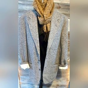 VINTAGE 100% virgin wool mens basic  office attire business blazer Hounds tooth